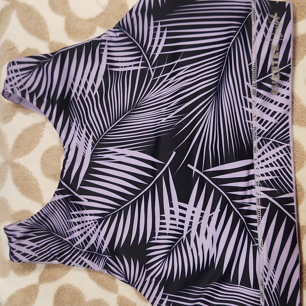 The Chestee Barbella Black and Purple Reversible Sports Bra
